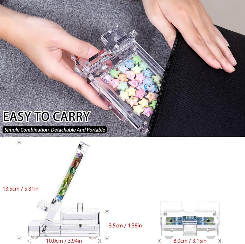 GDUSMCN Acrylic Phone Holder Firm，Phone Stand for Desk，Star Decorations and Not Easily Damaged，Office Accessories，Novel Design,Pink Black and Clear. (Clear) - Image 2